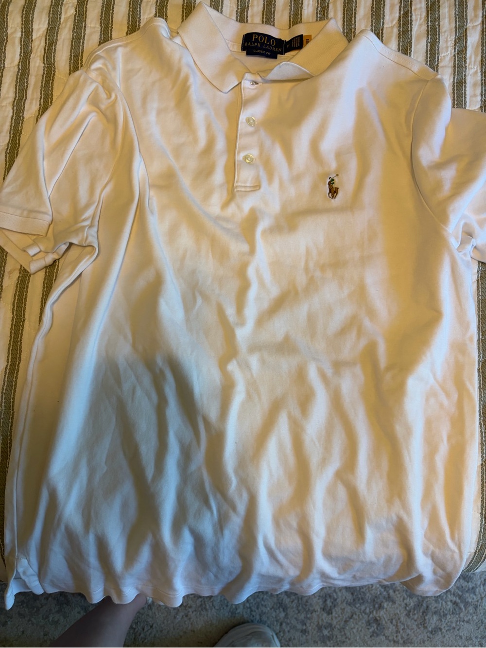 Ralph Lauren White Men’s Classic Polo with Embroidered Pony